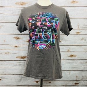 Gildan Gray Pink Graphic Cheerleading T-Shirt Top